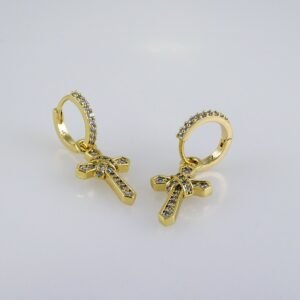 Women Earrings/ Aretes Dama/  Zircon Stone/  14k Real Color// E1095