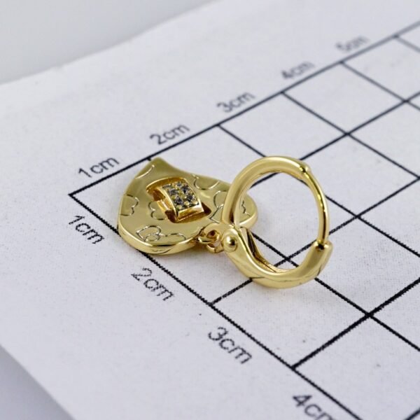 Women Earrings/ Aretes Dama/  Zircon Stone/  14k Real Color// E1096 - Image 3