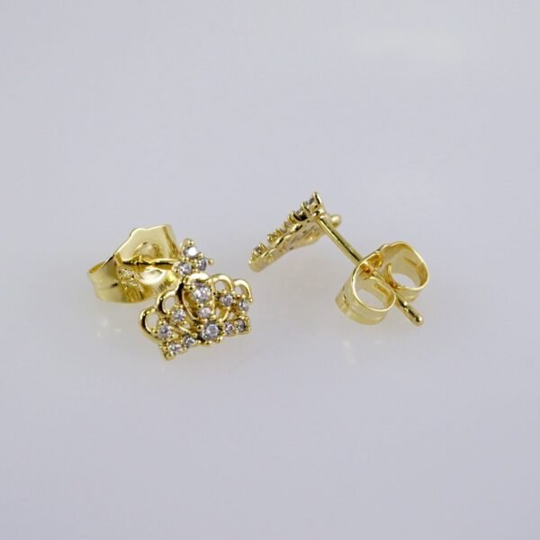 Women Earrings/ Aretes Dama/  Zircon Stone/  14k Real Color// E1099 - Image 2