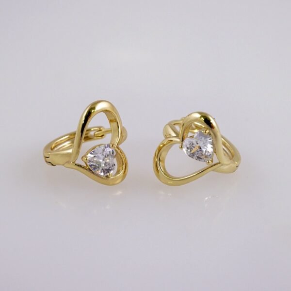 Woman Earrings / Aretes Dama/  Zircon Stone/  14k Real Color// E1103