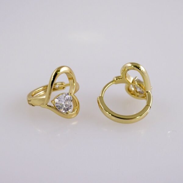 Woman Earrings / Aretes Dama/  Zircon Stone/  14k Real Color// E1103 - Image 2