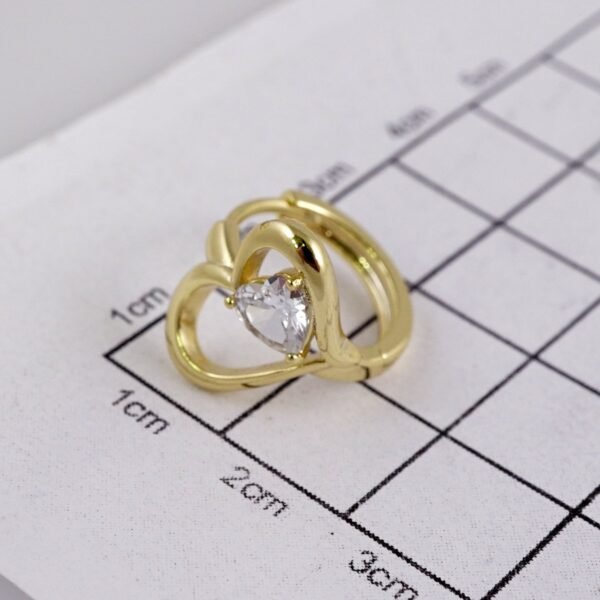 Woman Earrings / Aretes Dama/  Zircon Stone/  14k Real Color// E1103 - Image 3