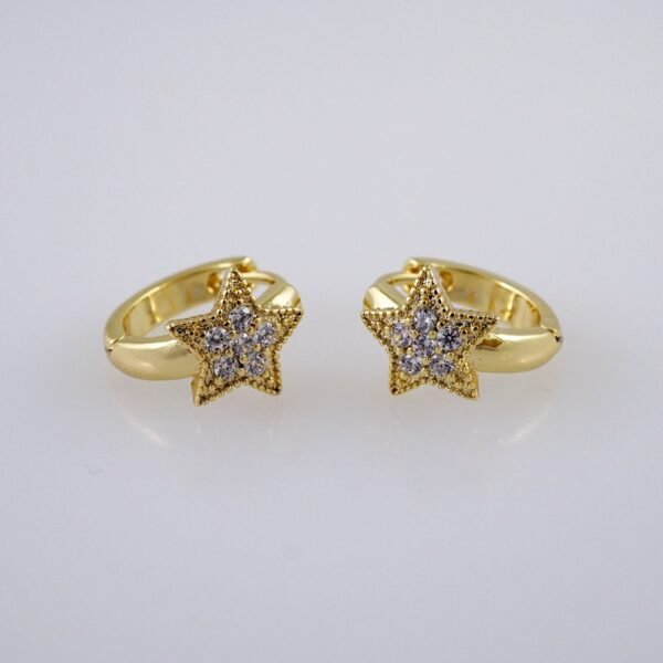 Woman Earrings / Aretes Dama/  Zircon Stone/  14k Real Color// E1115