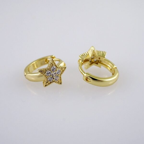 Woman Earrings / Aretes Dama/  Zircon Stone/  14k Real Color// E1115 - Image 2