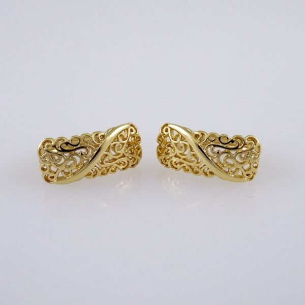 Woman Earrings / Aretes Dama/  Plain/  14k Real Color// E1117