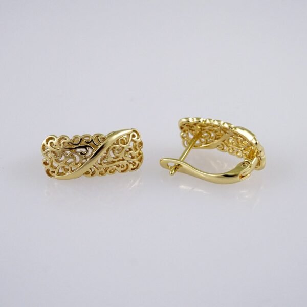Woman Earrings / Aretes Dama/  Plain/  14k Real Color// E1117 - Image 2