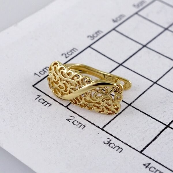 Woman Earrings / Aretes Dama/  Plain/  14k Real Color// E1117 - Image 3