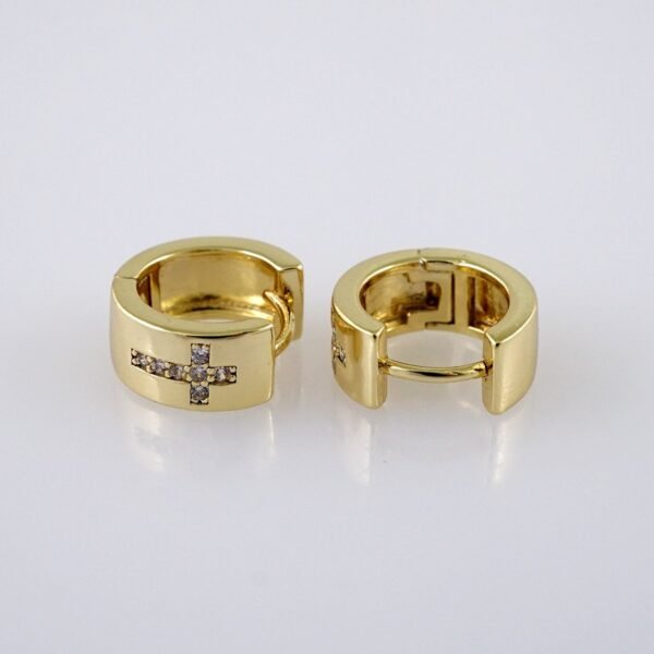 Woman Earrings / Aretes Dama/  Zircon Stone/  14k Real Color// E1120 - Image 2