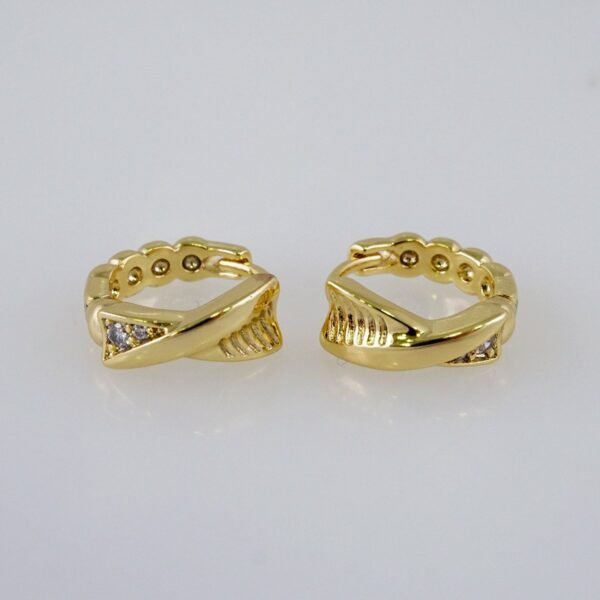 Woman Earrings / Aretes Dama/Zircon Stone/14k Real Color// E1123