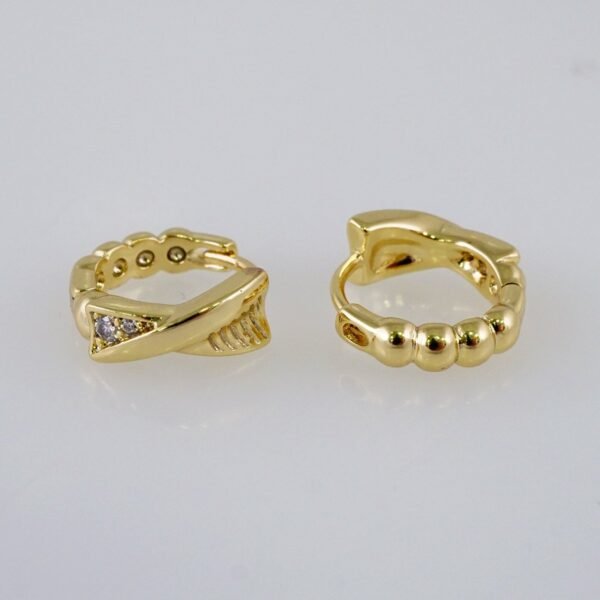 Woman Earrings / Aretes Dama/Zircon Stone/14k Real Color// E1123 - Image 2