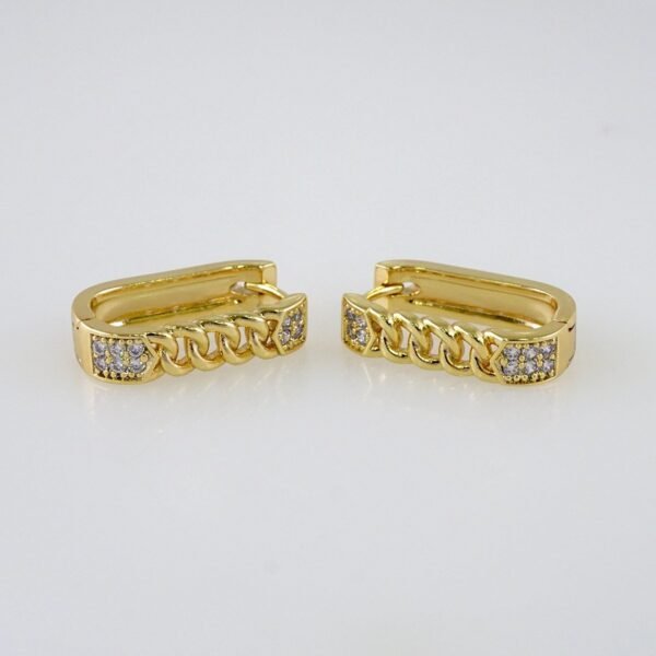 Woman Earrings / Aretes Dama/  Zircon Stone/  14k Real Color// E1124