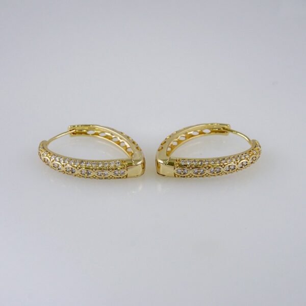 Woman Earrings / Aretes Dama/  Zircon Stone/  14k Real Color// E1126