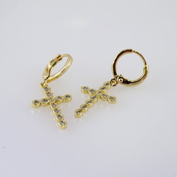 Woman Earrings / Aretes Dama/  Zircon Stone/  14k Real Color// E1128