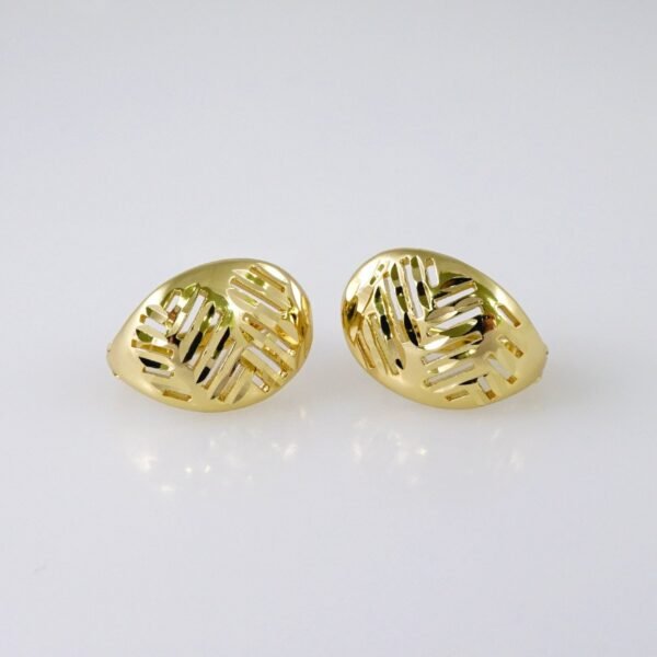 Woman Earrings / Aretes Dama/  Plain/  14k Real Color// E1142