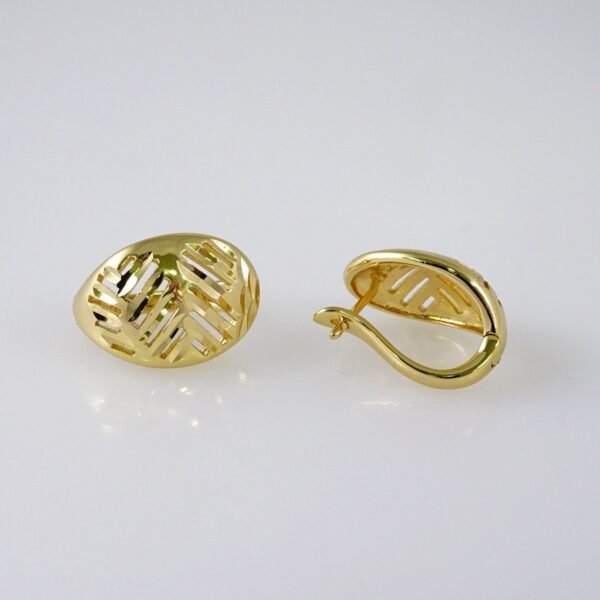 Woman Earrings / Aretes Dama/  Plain/  14k Real Color// E1142 - Image 2