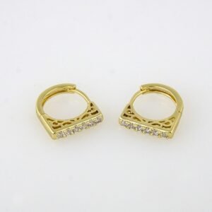 Earrings Woman/ Aretes Dama / Zircon Stone/ 14K Real Color// E115