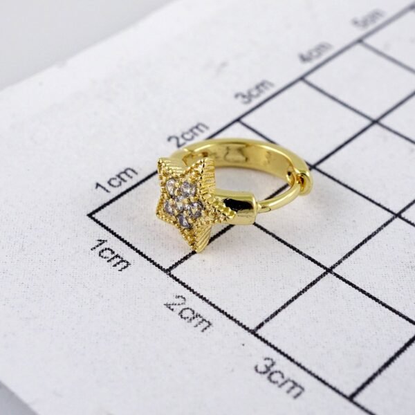 Woman Earrings / Aretes Dama/  Zircon Stone/  14k Real Color// E1115 - Image 3