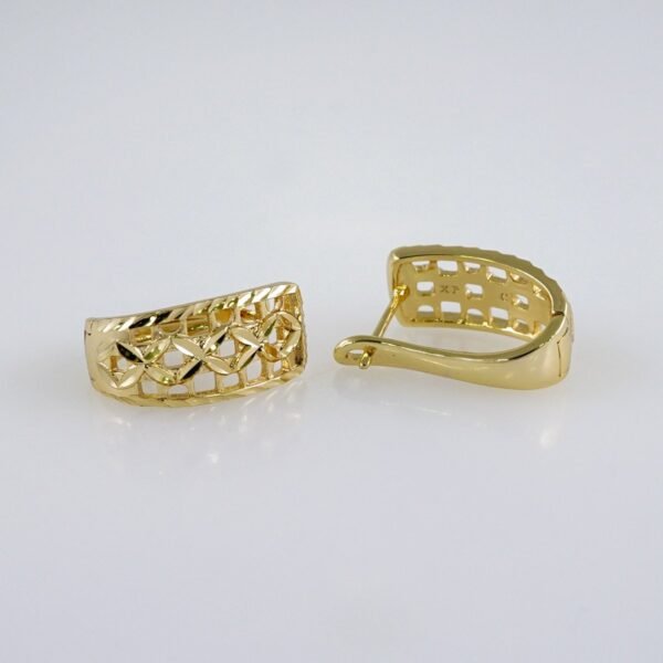 Woman Earrings / Aretes Dama/ Plain/  14k Real Color// E1153 - Image 2