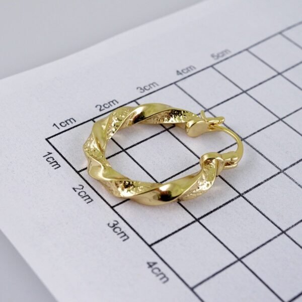 Woman Earrings / Aretes Dama/  Plain/  14k Real Color//E1157 - Image 3