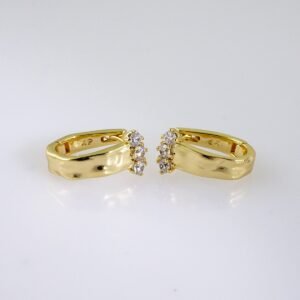Woman Earrings / Aretes Dama/  Zircon Stone/  14k Real Color// E1160