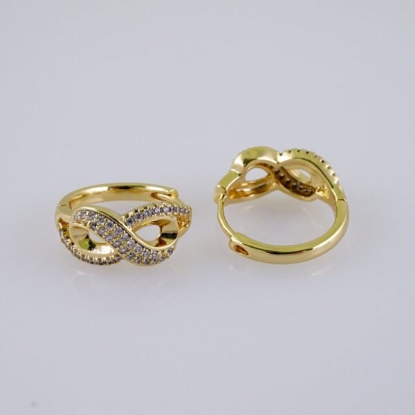 Woman Earrings / Aretes Dama/  Zircon Stone/  14k Real Color// E1162 - Image 2