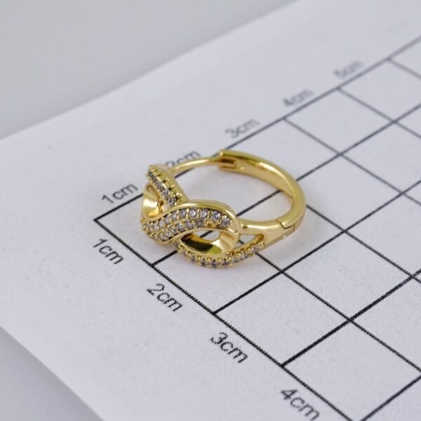 Woman Earrings / Aretes Dama/  Zircon Stone/  14k Real Color// E1162 - Image 3