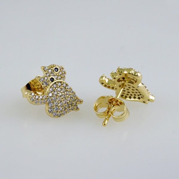 Woman Earrings / Aretes Dama/  Zircon Stone/  14k Real Color// E1164 - Image 2