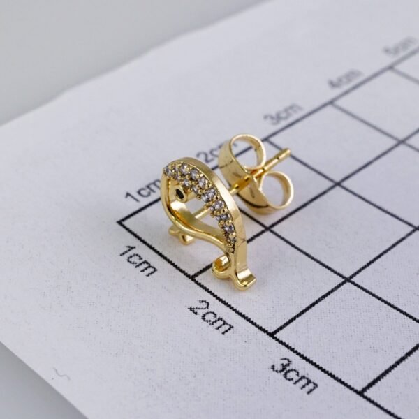 Woman Earrings / Aretes Dama/  Zircon Stone/  14k Real Color// E1165 - Image 3