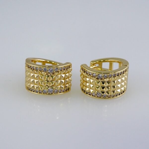Woman Earrings / Aretes Dama/  Zircon Stone/  14k Real Color// E1166