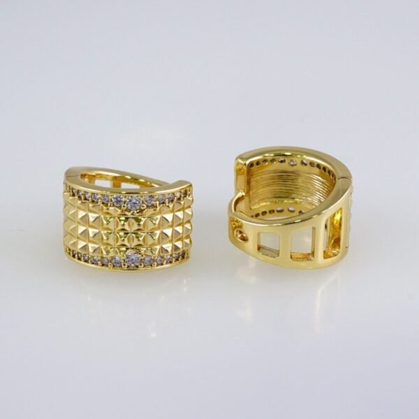 Woman Earrings / Aretes Dama/  Zircon Stone/  14k Real Color// E1166 - Image 2