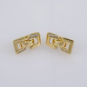 Woman Earrings / Aretes Dama/  Zircon Stone/  14k Real Color// E1167