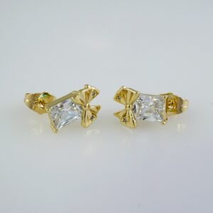 Woman Earrings / Aretes Dama/  Zircon Stone/  14k Real Color// E1168