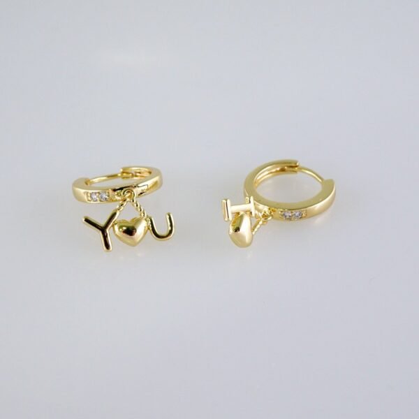 Woman Earrings / Aretes Dama/Zircon Stone/14k Real Color// E1174