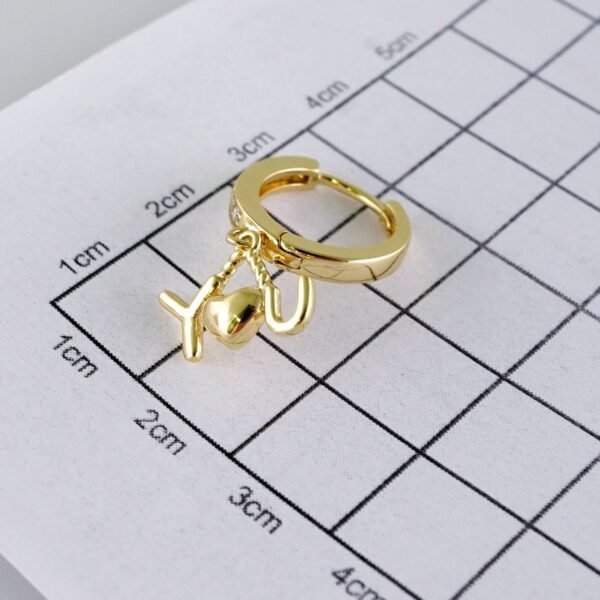 Woman Earrings / Aretes Dama/Zircon Stone/14k Real Color// E1174 - Image 3