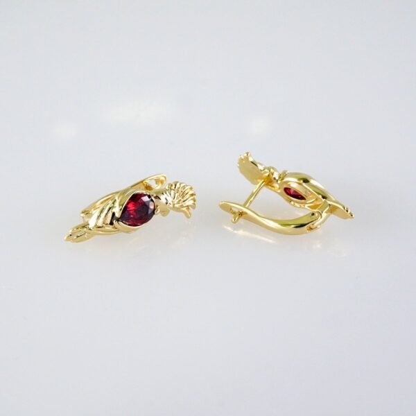 Woman Earrings / Aretes Dama/  Zircon Stone/  14k Real Color// E1176 - Image 2
