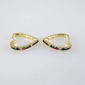 Woman Earrings / Aretes Dama/  Zircon Stone/  14k Real Color// E1181