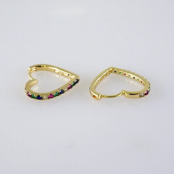 Woman Earrings / Aretes Dama/  Zircon Stone/  14k Real Color// E1181 - Image 2