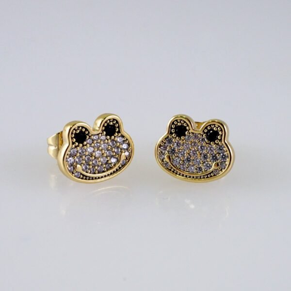 Woman Earrings / Aretes Dama/Zircon Stone/14k Real Color// E1182