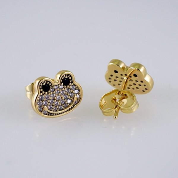 Woman Earrings / Aretes Dama/Zircon Stone/14k Real Color// E1182 - Image 2