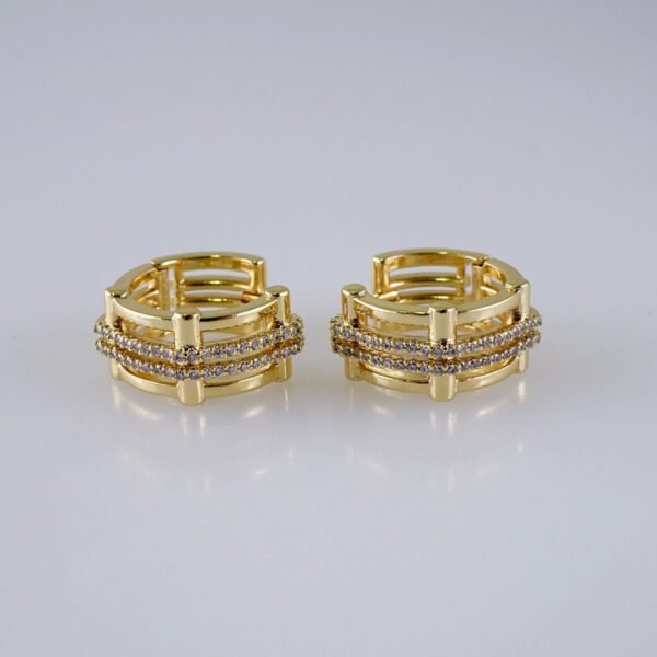 Woman Earrings / Aretes Dama/  Zircon Stone/  14k Real Color// E1183