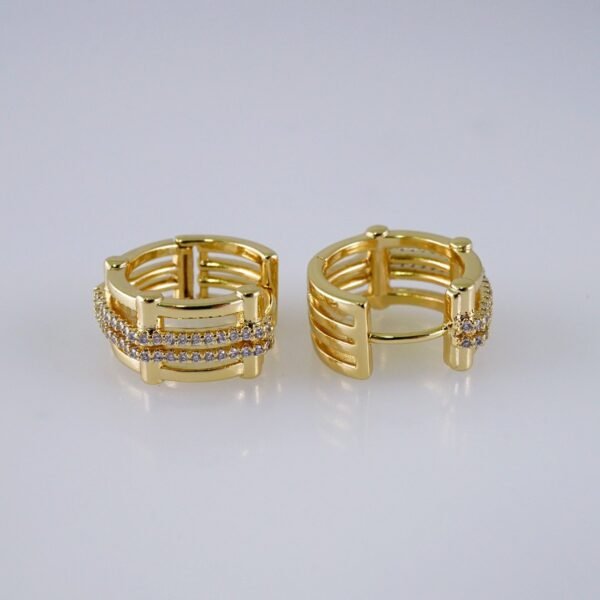 Woman Earrings / Aretes Dama/  Zircon Stone/  14k Real Color// E1183 - Image 2