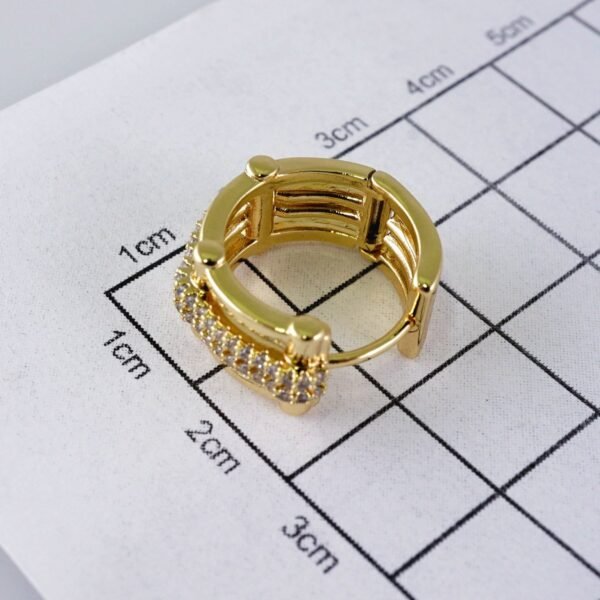 Woman Earrings / Aretes Dama/  Zircon Stone/  14k Real Color// E1183 - Image 3