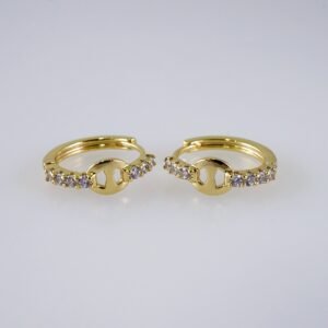Woman Earrings / Aretes Dama/  Zircon Stone/  14k Real Color// E1184