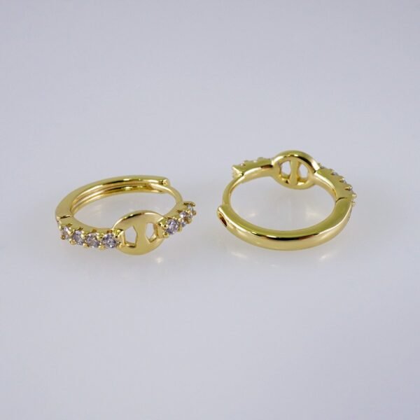 Woman Earrings / Aretes Dama/  Zircon Stone/  14k Real Color// E1184 - Image 2
