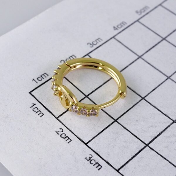 Woman Earrings / Aretes Dama/  Zircon Stone/  14k Real Color// E1184 - Image 3