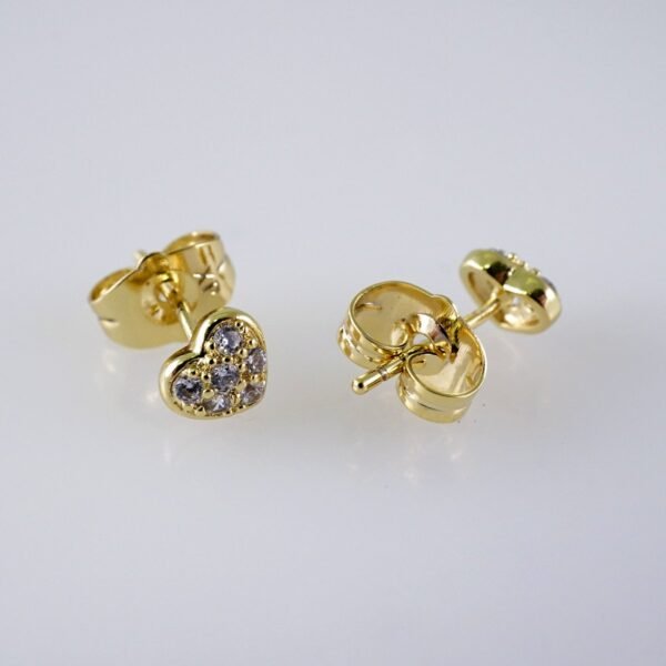 Woman Earrings / Aretes Dama/  Zircon Stone/  14k Real Color// E1188 - Image 2
