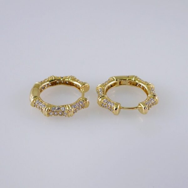 Woman Earrings / Aretes Dama/  Zircon Stone/  14k Real Color// E1190 - Image 2