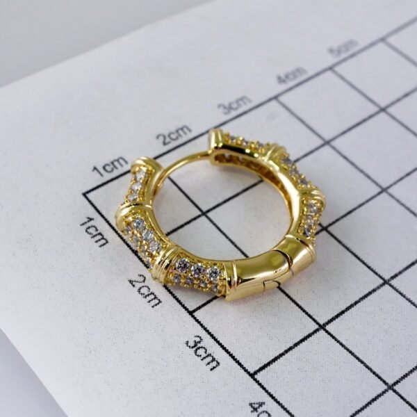 Woman Earrings / Aretes Dama/  Zircon Stone/  14k Real Color// E1190 - Image 3