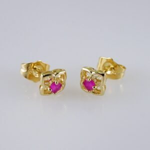 Woman Earrings / Aretes Dama/  Zircon Stone/  14k Real Color// E1191