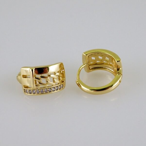 Woman Earrings / Aretes Dama/  Zircon Stone/  14k Real Color// E1196 - Image 2